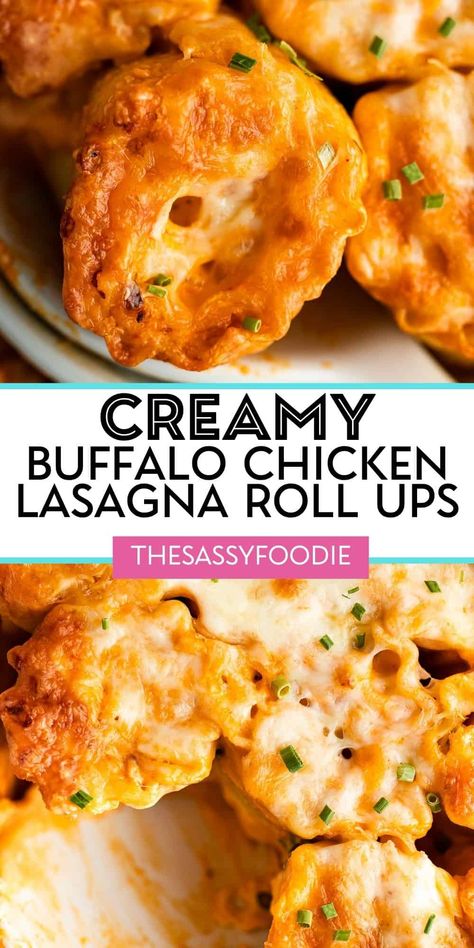 Buffalo Chicken Lasagna Roll Ups, Chicken Lasagna Roll Ups, Buffalo Recipes, Buffalo Chicken Lasagna, Chicken Lasagna Rolls, Creamy Buffalo Chicken, White Lasagna, Lasagna Roll Ups, Lasagna Roll