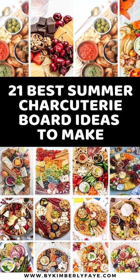 21+ Best Summer Charcuterie Board Ideas To Make - By Kimberly Faye Essen, Charcuterie Board Examples, Yummy Charcuterie Board, Meal Board Ideas, Themed Food Boards For Parties, Charcuterie Board Ideas Summer, Food Boards Ideas, Cheap Charcuterie Board, Food Boards For Parties