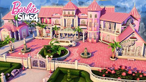 Tray Files: Barbie Dreamhouse | Patreon Sims 4 Barbie Cc, Barbie Sims, Dream House Layout, Lotes The Sims 4, Whats Wallpaper, Barbie Dreamhouse, Sims 4 House Plans, Sims 4 House Building, Sims 4 House Design