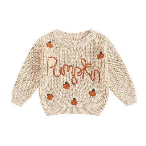 PRICES MAY VARY. Material: Toddler girl fall outfits casual long sleeve knitted sweaters, cute halloween baby clothes, made of 95% cotton and 5% polyester, super soft, lovely baby winter clothes halloween outfits for kids. Design: Baby girl halloween outfit, pumpkin outfit baby girl boy, car/ pumpkin/ letters embroidered, crew neck pumpkin patch outfit baby boy, long sleeve 1st halloween baby girl outfit , warm toddler chunky knit sweater for fall and winter. Sizes: baby boy halloween outfit, ba Baby Boy Halloween Outfits, Baby Boy Halloween, Baby Halloween Outfits, Sweater Pumpkins, Girls Halloween Outfits, Winter Knitwear, Halloween Sweater