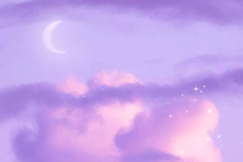 Background Purple, Moon, Stars, Purple, Design