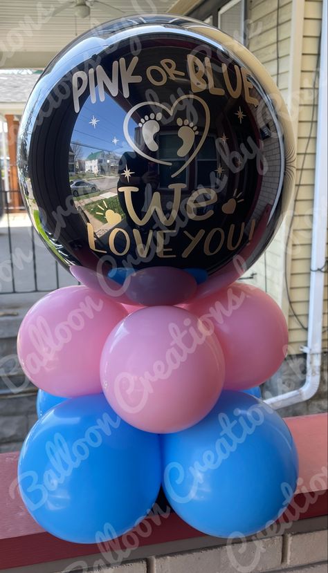 Gender Reveal Pop Balloon, Gender Reveal Balloon Pop, Disney Gender Reveal, Clear Balloon, Clear Balloons, Gender Reveal Balloons, Balloon Pop, Gender Reveal Party Decorations, Glitter Confetti