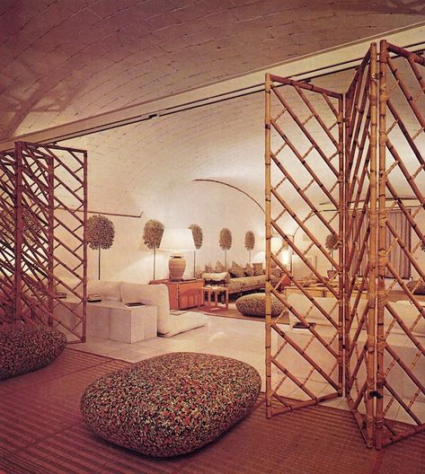 Screen Trees, Barrel Vault Ceiling, 80s Interior, Ny Apartment, Folding Screens, Interior Desig, Vintage Interior Design, Interior Vintage, Room Screen