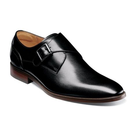 These Men's Florsheim Sorrento Plain Toe Dress Shoes are the perfect accessory to any wardrobe. Combining both style and comfort, these shoes are designed to provide all-day support and comfort. The classic plain-toe design is timeless and will never go out of style. The leather upper is soft and supple, ensuring your feet stay comfortable even after a long day. The breathable lining wicks away moisture and the cushioned footbed provides extra arch support. With a durable rubber outsole and styl Black Monks, Monk Strap Dress Shoes, Black Dress Shoes, Modern Minimalism, Sorrento, Monk Strap, Step Up, Black Shoes, Dress Shoes Men