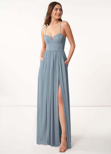 Steel Blue Bridesmaid Dresses, Rosa Coral, Rose Bridesmaid Dresses, Azazie Dresses, Bridesmaid Dresses Azazie, Dusty Blue Bridesmaid Dresses, Blue Bridesmaid Dress, Chiffon Bridesmaid Dresses, Azazie Bridesmaid Dresses