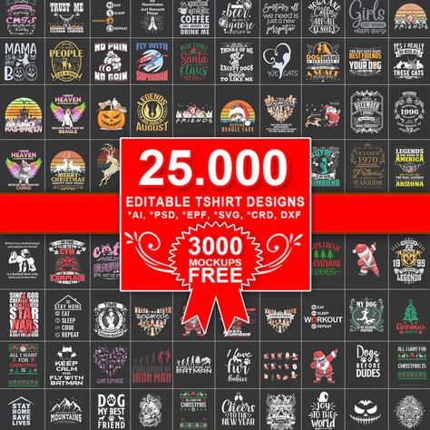 25k editable tshirts design vector template bundles for print on demand - Payhip Bundles Template, Tshirt Mockup Free, Print On Demand Business, Tshirts Design, Mockups Free, Free T Shirt Design, Coffee Girl, I Really Love You, Free Tshirt