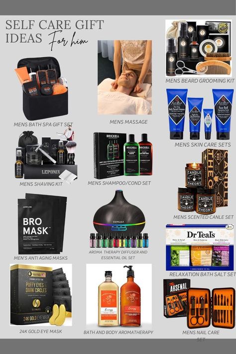 Personal Care For Men, Self Care Hamper For Men, Skin Care Gift Box Ideas For Men, Men Wishlist Gift Ideas, Self Care Basket Ideas Diy Gifts Men, Spa Basket For Men, Self Care Kit For Men, Skincare Gift For Boyfriend, Grooming Kit For Men