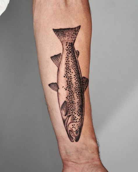 Gharial Tattoo, Lake Trout Tattoo, Cutthroat Trout Tattoo, Trout Tattoo Women, Trout Tattoos For Men, Brown Trout Tattoo, Appalachia Tattoo, Brook Trout Tattoo, Fish Tattoo Men