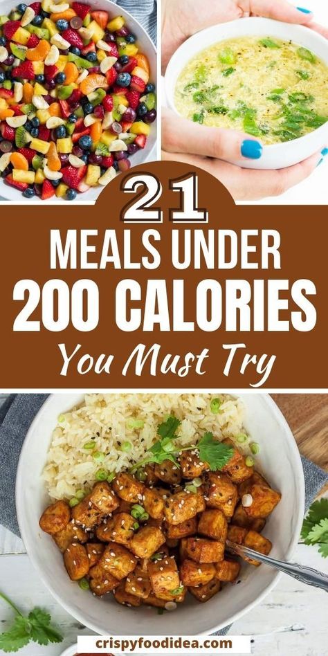 Meals Under 200 Calories, 200 Calorie Meals, Resepi Biskut, Healthy Low Calorie Meals, Low Calorie Dinners, Best Fat Burning Foods, No Calorie Foods, 200 Calories, Healthy Smoothie