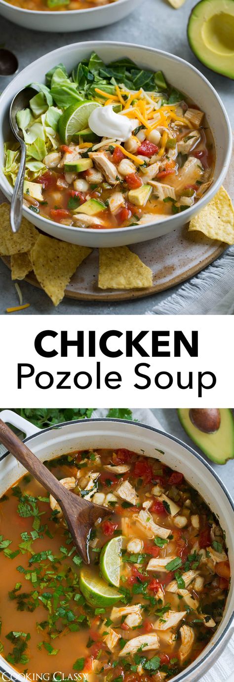 Pozole Soup, Posole Soup, Chicken Pozole, Full Chicken, Pozole Recipe, Mexican Soup, Dinner Chicken, Soup And Stew, Chicken Tortilla Soup