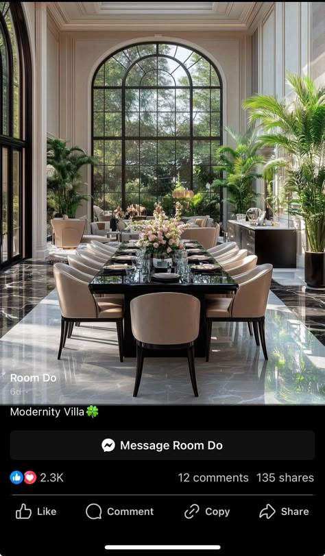 Double Volume Dining Room, Classy Dining Room Ideas, Diner Room, Classy Dining Room, Grand Dining Room, Dream Spa, Double Volume, African Interior Design, 2024 Inspiration