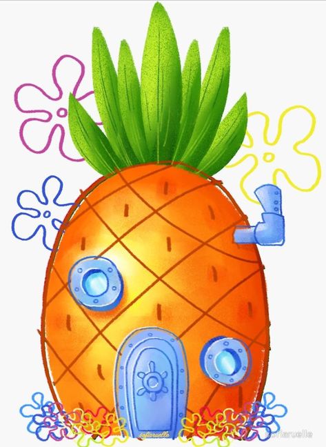 Spongebob Pineapple House, Spiderman Theme Party, Simple House Drawing, Spongebob House, Bob Sponge, Pineapple House, Spongebob Cartoon, Spongebob Cake, Spongebob Drawings