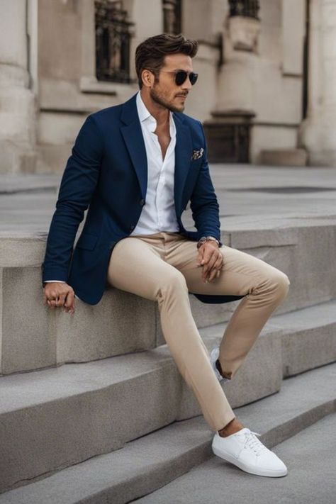 Hot Weather Wedding, Casual Wedding Outfit Mens, Burgundy Blazer Outfit, Blue Blazer Outfit Men, Beige Blazer Outfit, Casual Wedding Outfit, Blue Blazer Outfit, Blue Blazer Men, Beige Hose