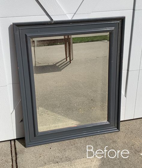 15 Thrifty Mirror Makeovers | Confessions of a Serial Do-it-Yourselfer Refinishing Mirror Frame, Old Mirror Makeover, Refurbished Mirror, Mirror Makeover Diy, Mirror Redo, Christmas Mirror, Basket Makeover, Old Mirrors, Mirror Frame Diy