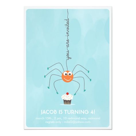 Spider and a cupcake Birthday Party Invitation , #AFFILIATE, #Birthday#Party#Invitation#Shop Itsy Bitsy Spider Birthday Party, Halloween Invitation Wording, Pirate Birthday Party Invitations, Halloween Invitations Kids, Halloween Chic, Cupcake Birthday Party, Halloween Birthday Invitations, Itsy Bitsy Spider, Cupcake Birthday