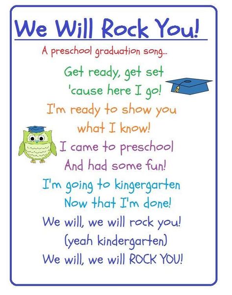 Graduation Preschool Graduation Poems, Preschool Graduation Songs, Preschool Graduation Theme, Kindergarten Graduation Songs, Vpk Graduation, Preschool Friendship, Preschool Graduation Party, Graduation Kindergarten, Preschool Poems