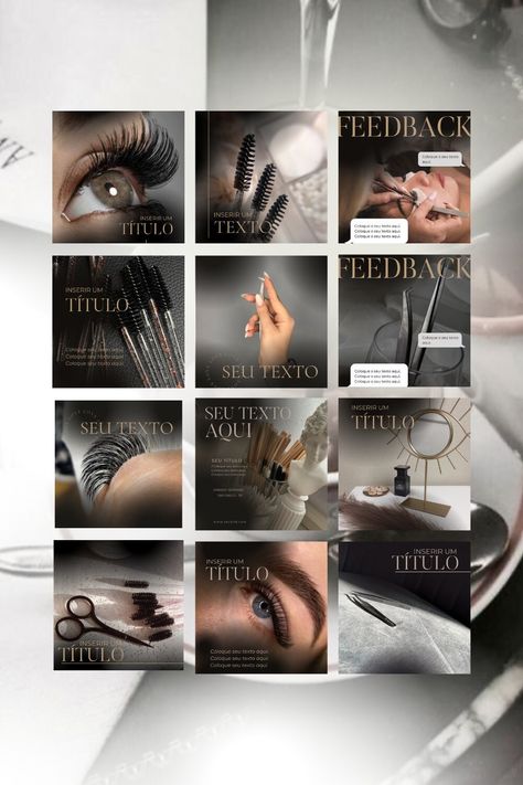 Lash Designer Canva Pack: 38 Elegant and Aesthetic Templates for Attractive Instagram Feeds https://etsy.me/3p21cs4 #lashcontent #lashtech #lashtechinstagram #lashimages #lashsocialmedia #lashtechbusiness #lashflyertemplate #lashextensionlogo #lashextentions Lash Extentions, Lash Designer, Pretend Jewelry, Black Lashes, Instagram Feed Inspiration, Aesthetic Template, Instagram Makeup, Perfect Eyes, Post Instagram