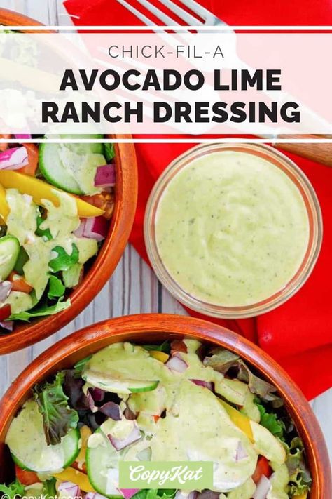 Avacado Lime Dressing, Avocado Lime Ranch Dressing Recipe, Avocado Lime Ranch, Homemade Avocado Ranch Dressing, Best Ranch Dressing, Avocado Lime Ranch Dressing, Chick Fil A Recipe, Avocado Dressing Recipe, Avocado Lime Dressing