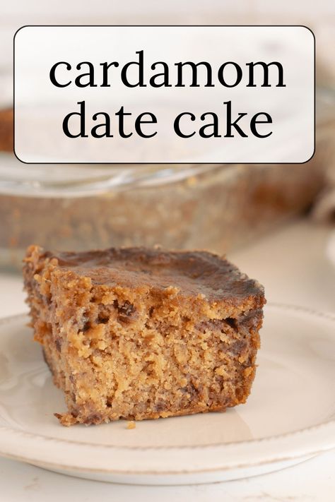 I really try to save this caramelly date cake for dessert, but it is a pretty darn perfect coffee cake for a mid-morning snack…or so I’ve heard. https://nourishandnestle.com/date-cake-recipe/ Moist Date Cake Recipe, Date Cake Recipe, Cardamom Recipe, Spice Cake Recipes, Date Cake, Italian Cream Cakes, Different Cakes, Coffee Cake Recipes, Easy Baking Recipes Desserts