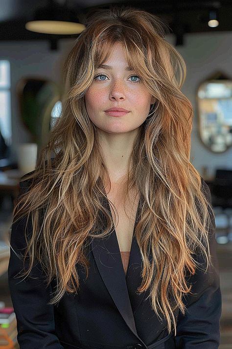 The Most Stylish Long Shag Haircuts of 2024 Thick Locks, Shag Hairstyle, Long Shag Hairstyles, Shaggy Long Hair, Long Shag Haircut, Long Shag, 70s Hair, Thick Wavy Hair, Shag Haircuts