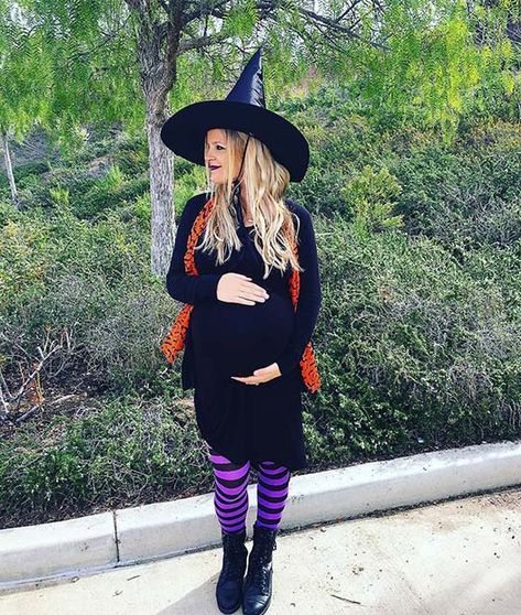 Spooky Witch for Halloween Costumes for Pregnant Women Costumes Pregnant Women, Costume Ideas For Pregnant Women, Halloween Costumes For Pregnant Women, Costumes For Pregnant Women, Halloween Costumes For Pregnant, Halloween Costumes Pregnant Women, Pregnant Costume, Maternity Halloween Costume, Maternity Halloween Costumes