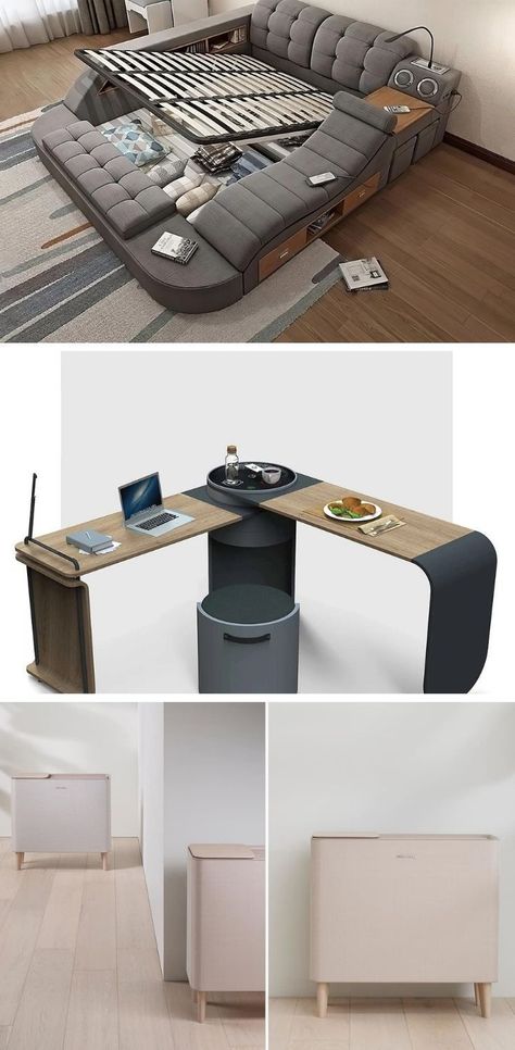 Smart Working Desk, Smart Home Furniture, Smart Furniture Technology, Smart Bed Design, Multi Use Furniture, Smart Furniture Space Saving, Sigma Lifestyle, Smart Beds, Transformable Furniture