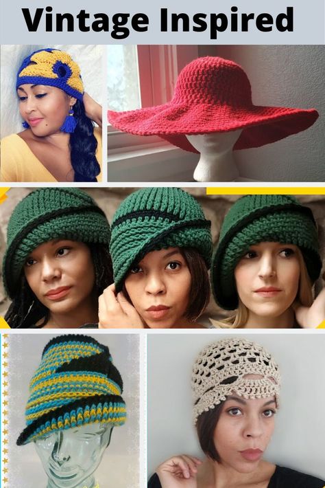 I must have been born is another era. There is something so effortlessly beautiful about vintage crochet patterns. Unfortunately when you look at vintage crochet pattern they can be very difficult to follow along to. I put together a collection of easy to follow crochet patterns that are easy enough for any crochet level.  #crochetvintagepattern #crochetclochehat #crochetvintage Vintage Crochet Hat, Crochet Hat Patterns, Cool Beanies, Vintage Crochet Patterns, Loom Knitting Patterns, Crochet Hat Free, Vintage Crochet Pattern, Vogue Knitting, Crochet Hats Free Pattern