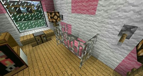 Minecraft crib Minecraft Baby Room, Minecraft Nursery, Minecraft Bed Designs, Minecraft Bedrooms, Minecraft Furniture Ideas, Furniture Nursery, Minecraft Baby, Minecraft Bed, Minecraft Cheats