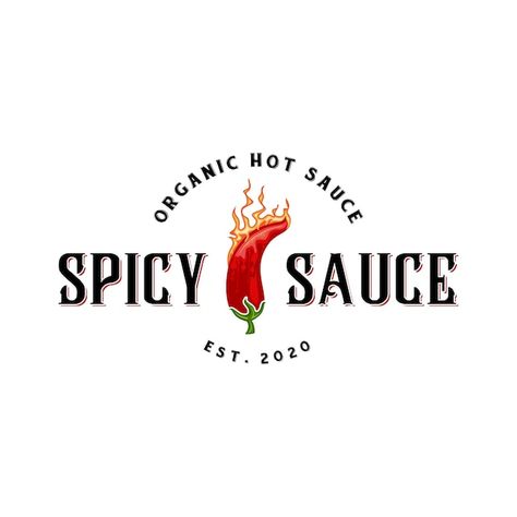 Vector chili sauce vector design logo. h... | Premium Vector #Freepik #vector #hot-chili #hot-chilli #chili #menu-logo Hot Sauce Logo, Chili Logo, Menu Logo, Logo H, Food Product, Sweet Chilli, Chilli Sauce, Music Logo, Red Chili