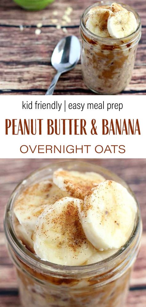 Pancakes Oatmeal, Overnight Oats Recipe Easy, Best Overnight Oats Recipe, Oat Recipes Healthy, Peanut Butter And Banana, Overnight Oats Recipe Healthy, Banana Overnight Oats, Overnight Oat, Overnight Oats Healthy