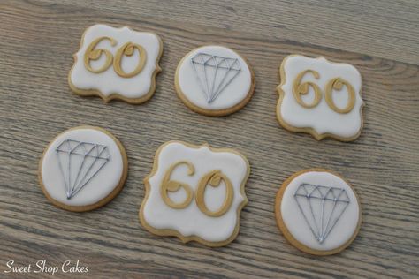 60th Wedding Anniversary Cookies, 60 Th Birthday Cookies, Cheers To 60 Years Cookies, 60th Cookies Birthday, 60th Anniversary Cookies, 60 Anniversary Cookies, Decorated Cookies 60th Birthday, Anniversary Sugar Cookies, Wedding Anniversary Cookies