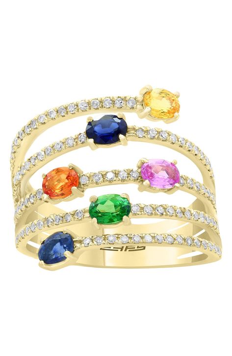 Stone Ring Design, Ring Bands, Precious Stones Rings, Jewellery Design Sketches, Colored Stone Rings, Yellow Gold Setting, Stone Gold, Jewellery Design, Dream Jewelry