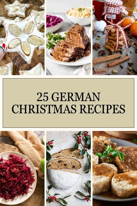 Explore German Christmas recipes with this roundup of the best traditional holiday favorites from Germany including Christmas dinner dishes, sides, bread, biscuits, desserts, cake, and of course German Christmas cookies! This selection includes items such as Stollen, Lebkuchen, Gluhwine, Sauerbraten, Kipferl cookies, and more. #RecipeMash #German #Christmas #cookies #dinner German Christmas Recipes, German Christmas Market Food, German Sauerbraten Recipe, Christmas Dinner Dishes, Easy German Recipes, German Christmas Traditions, German Christmas Food, Traditional Christmas Food, German Food Authentic