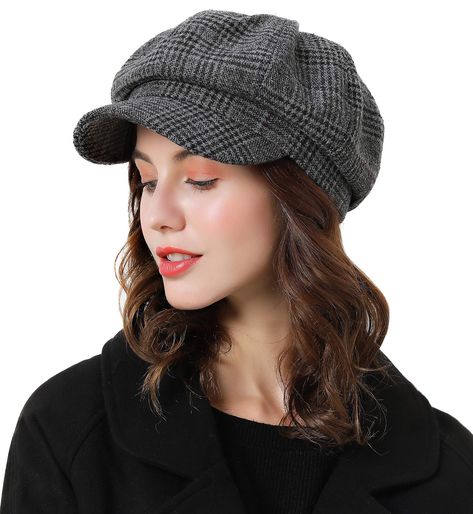 PRICES MAY VARY. Cotton,Rayon Button closure Material: The women newsboy hat made of cotton and rayon which is high quality material for warmth, durability and comfort. Head circumference: 54-56cm/21-22inch. One size fits most people. Classic Newsboy Style: 8-panel crown; center button at the hat top.It is a little puffy style in back, not too much, looks more stylish. Various Options: Supplied with choice of colours to meet the requirements of customers. It is easy to match with casual or forma Women Baseball Cap, Women Baseball, Women Hats Fashion, Hat Beret, Look Retro, Baseball Women, Winter Cap, News Boy Hat, Beret Hat