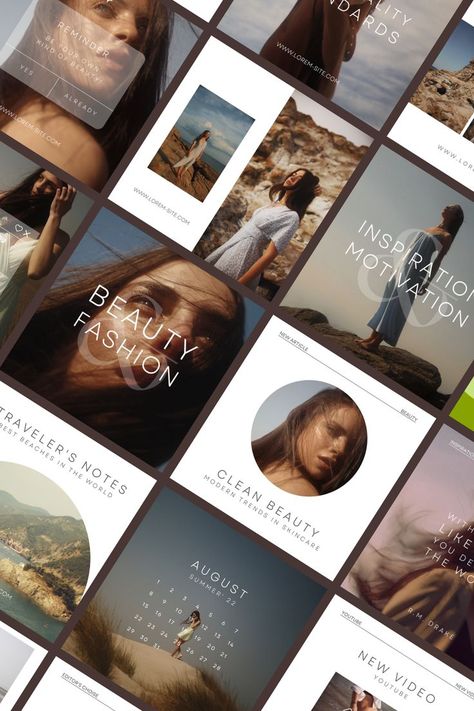 Aesthetic Instagram Post, Free Canva Templates, Free Social Media Templates, Instagram Template Free, Minimal Photography, Templates For Instagram, Collage Techniques, Social Media Design Inspiration, Aesthetic Template