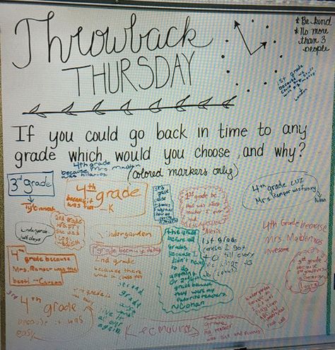 Thursday Bell Ringer, This Or That Thursday, Thursday Board Prompt, Thursday Question Of The Day, Thursday Whiteboard Prompt, Thursday Themes, Thursday Activities, Think About It Thursday, Morning Questions