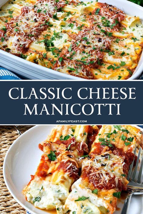 Barilla Pasta Recipes, Best Manicotti Recipe, Easy Manicotti Recipe, Cheese Manicotti, Raw Sweet Potato, Ricotta Filling, Manicotti Recipe, Marinara Recipe, Barilla Pasta