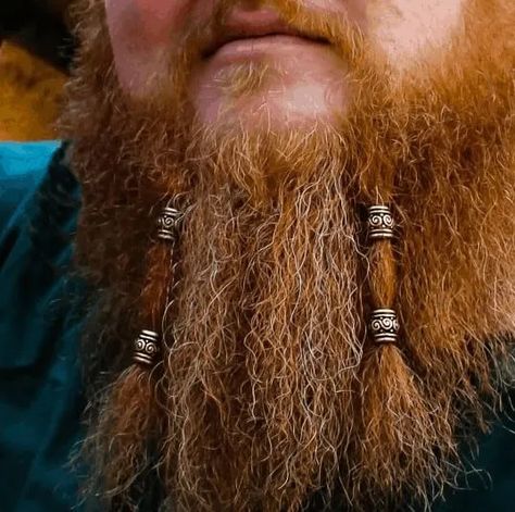 Viking Beard Styles, Beard Rings, Beard Jewelry, Braided Beard, Long Beard Styles, Bald Men Style, Mens Hairstyles Fade, Beard Beads, Viking Braids