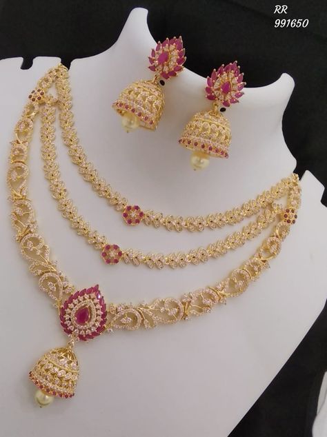 Ruby Necklace Designs, Bridal Jewelry Sets Brides, Wedding Jewelry Sets Bridal Jewellery, Bridal Necklace Designs, Neck Pieces Jewelry, Indian Bridal Jewelry Sets, Pretty Jewelry Necklaces, Temple Jewelry, Fancy Jewellery Designs