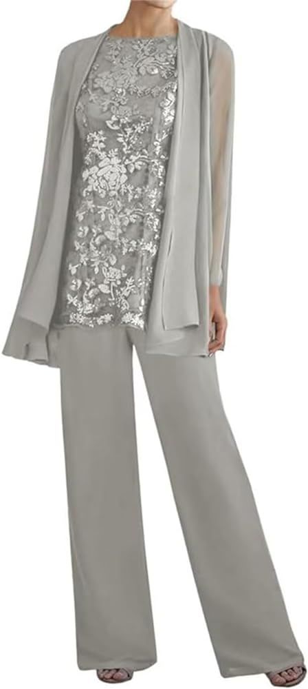 Amazon.com: Long Sleeve Mother of The Groom Pant Suits Plum Chiffon Wedding Pantsuits 3 PC Evening Dresses for Women Formal US14 : Clothing, Shoes & Jewelry Evening Gowns For Wedding, Formal Outfits For Women, Chiffon Outfit, Wedding Pantsuit, Suits For Wedding, Wedding Evening Gown, Wedding Dress Chiffon, Lace Sleeveless Top, Pant Suits