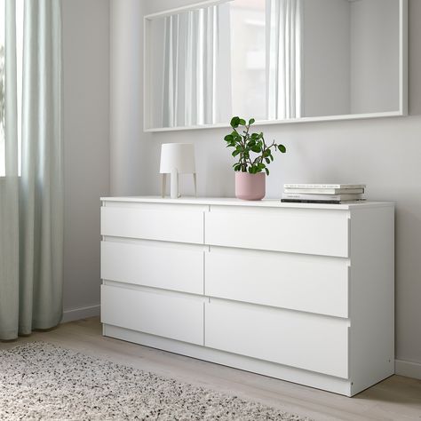 Kullen Dresser, Kullen Ikea, Ikea Kullen Dresser, Ikea Kullen, Ikea Chest Of Drawers, Design Ložnic, Ikea Dresser, Dekorasi Kamar Tidur, White Dresser