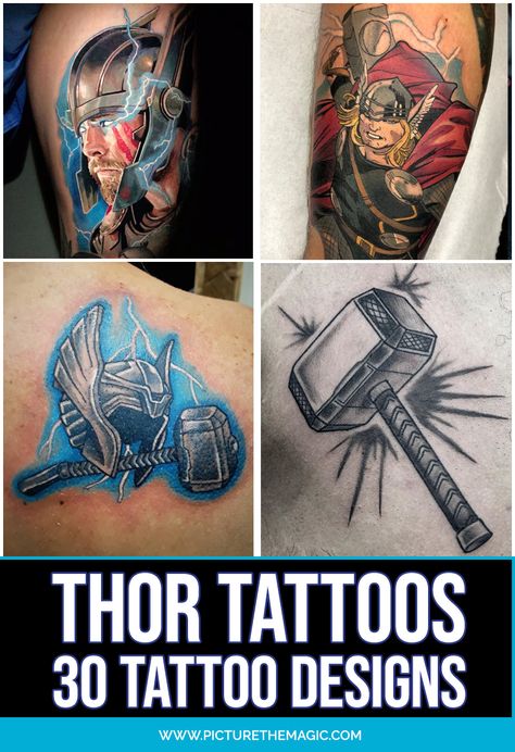 Mjolnir Tattoo Marvel, Thor Tattoo Norse Mythology, Marvel Thor Tattoo, Thor Hammer Tattoo Design, God Of Thunder Tattoo, Thor Tattoo Ideas, Thor Tattoo Marvel, Thors Hammer Drawing, Thor Tattoo Design