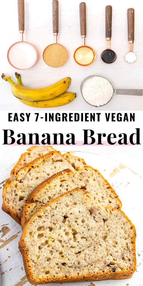 Best Vegan Banana Bread, Vegan Banana Bread Easy, Roti Pisang, Whole Wheat Banana Bread, Vegan Banana Bread Recipe, Vegan Bread Recipe, Vegan Baking Recipes, Vegan Banana Bread, Desserts Vegan