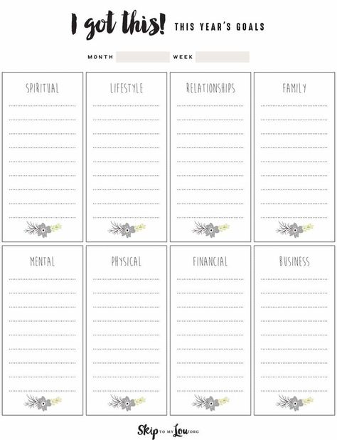 Printable Goal Worksheet Daily Bujo, Printables Organizational, Goal Worksheet, Free Goal Printables, Goal Planning Worksheet, Goal Sheet, Goal Setting Printable, Goals Printable, Goals Sheet