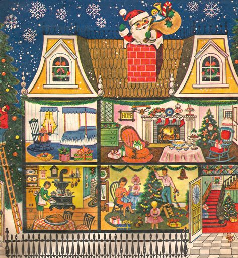 All sizes | Vintage Christmas Wrapping Paper 1950s | Flickr - Photo Sharing! Meissen Germany, Vintage Christmas Wrapping, Vintage Christmas Wrapping Paper, Alsace France, Vintage Christmas Images, Vintage Wrapping Paper, Old Fashioned Christmas, Christmas Memory, Christmas Scenes