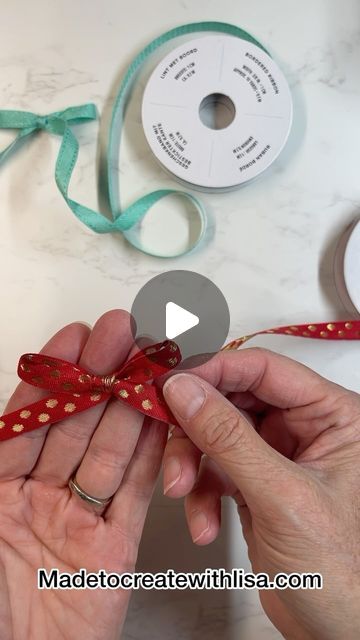 Lisa Bowden | Stampin’ Up! Demonstrator on Instagram: "How do I make the bows for my cards?? I get asked this question all the time! 😘 So, I thought I would make a quick video to show you my method. I hope this helps! Leave me a comment and let me know if you learned something new! ❤️ . . . #madetocreatewithlisa #stampinupofficial #bowmaking #iloveribbon #ribbonaccents" How To Make A Double Bow With Ribbon, How To Tie Bows With Ribbon, How To Tie A Ribbon, How To Tie A Bow With Ribbon, How To Tie A Bow, Tie Bows With Ribbon, Tying Ribbon, Bow Tying, How To Tie Ribbon