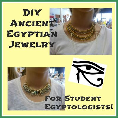 Ancient Egyptian Bling Egyptian Jewelry Diy, Egypt Vbs, Egyptian Collar, Teaching 6th Grade, Ancient Egyptian Jewelry, Social Studies Curriculum, 6th Grade Social Studies, Egyptian Style, Learning Support