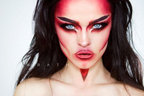 . Lucifer Makeup, Theater Makeup, Devil Makeup, Halloween Make-up Looks, Makeup Scary, Cute Halloween Makeup, Punk Makeup, The Seven Deadly Sins, Fx Makeup