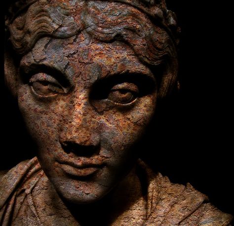 Copper Statue, Rusted Metal, Rusty Metal, Face Images, Oblivion, Color Textures, Art Class, Ancient Art, Buddha Statue