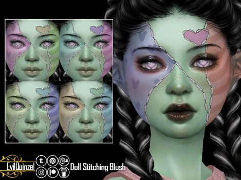 Occult Makeup, Sims 4 Halloween Cc, Sims 4 Halloween, Sims Pets, Makeup Decor, Sims 4 Cc Eyes, Creepy Costumes, Sims 4 Cas Mods, Cute Zombie